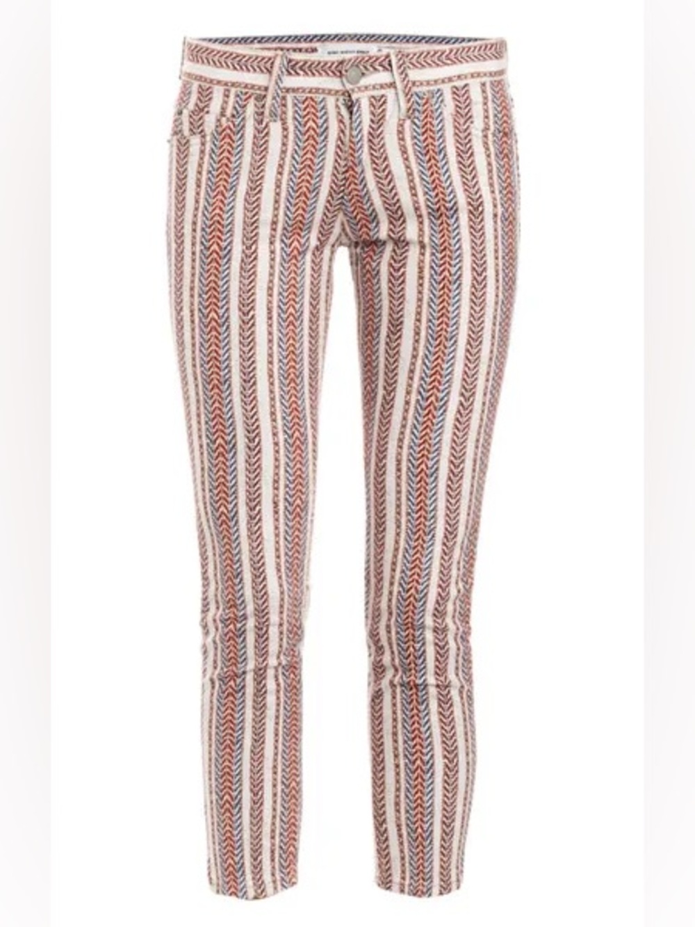 Isabel Marant Pink and Cream Patterned Cropped Pants